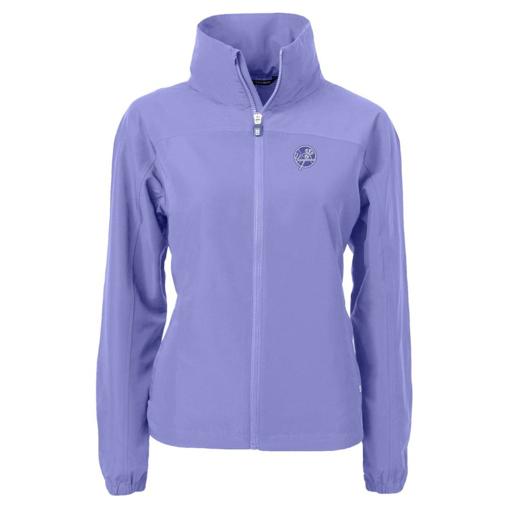 New York Yankees Cutter & Buck Women's Charter Eco Recycled Full-Zip Jacket Lavender