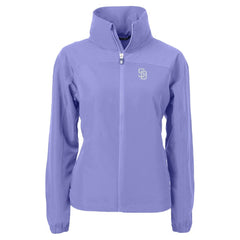 San Diego Padres Cutter & Buck Women's Charter Eco Recycled Full-Zip Jacket Lavender