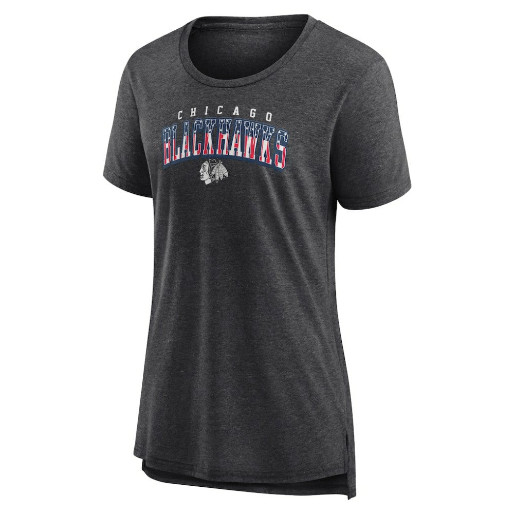 Chicago Blackhawks Women's Proud Tri-Blend T-Shirt Gray