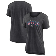 New Jersey Devils Women's Proud Tri-Blend T-Shirt Gray