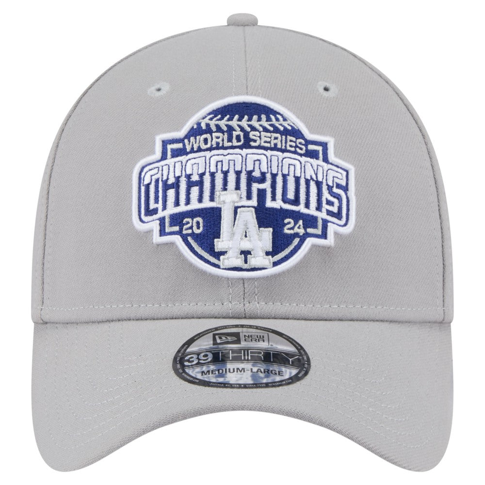Los Angeles Dodgers 2024 World Series Champions 39THIRTY Flex Hat Gray | New Era