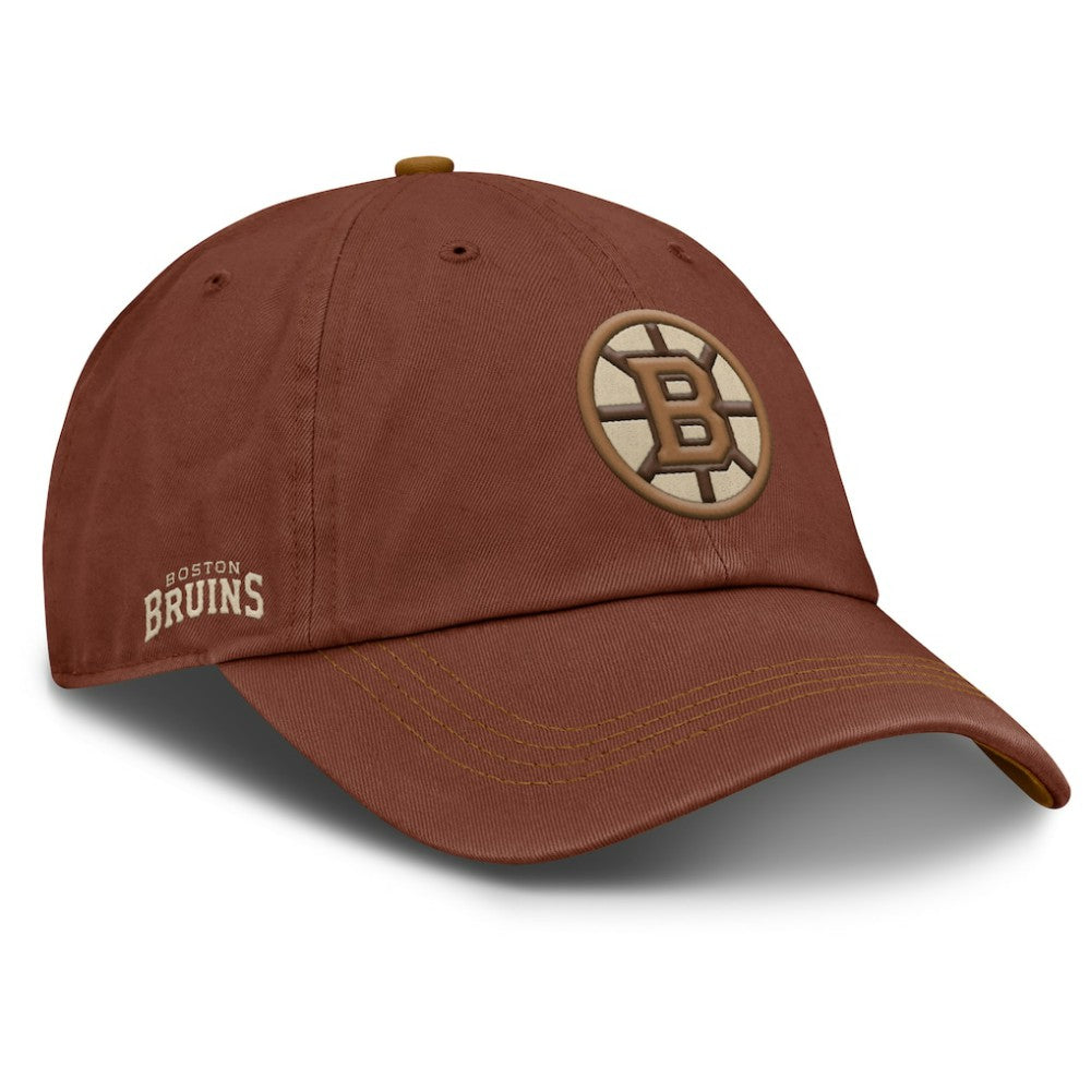 Boston Bruins Fanatics Fall Leaves Timber Adjustable Hat Brown