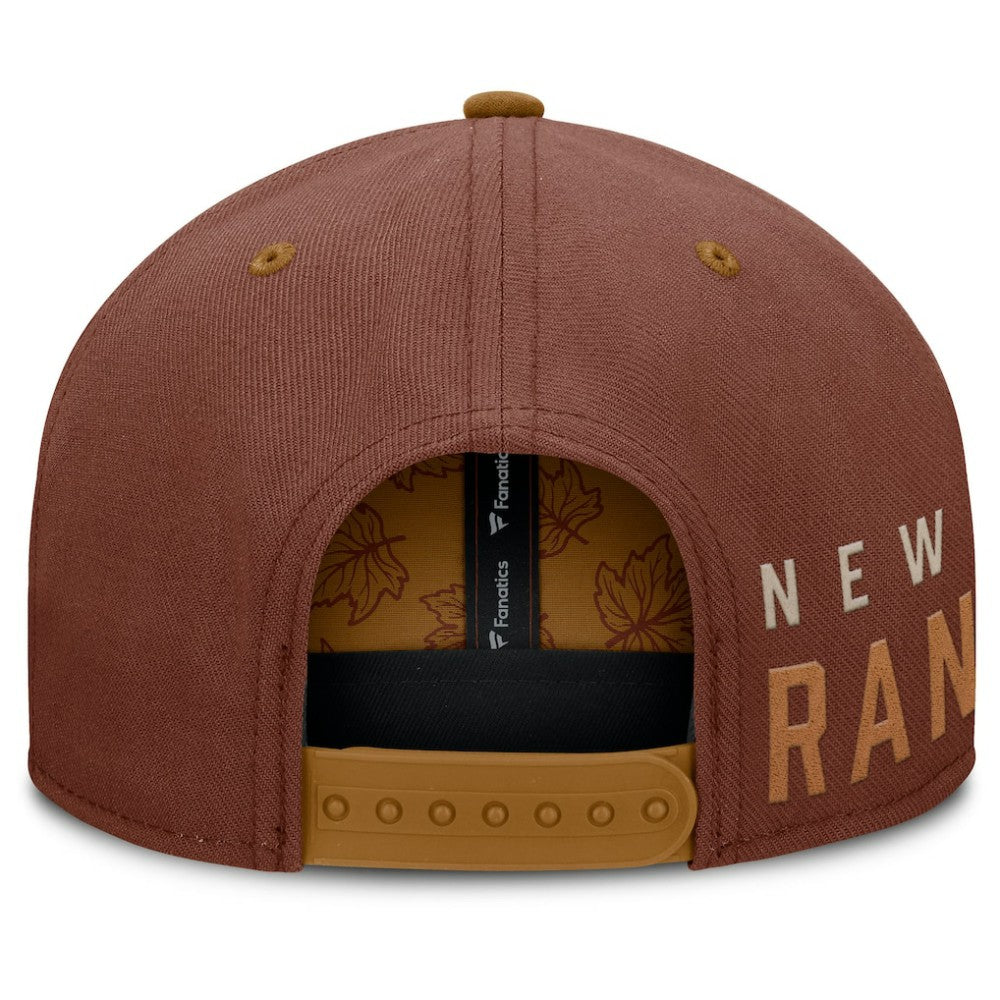 New York Rangers Fanatics Fall Leaves Acreage Snapback Hat Brown