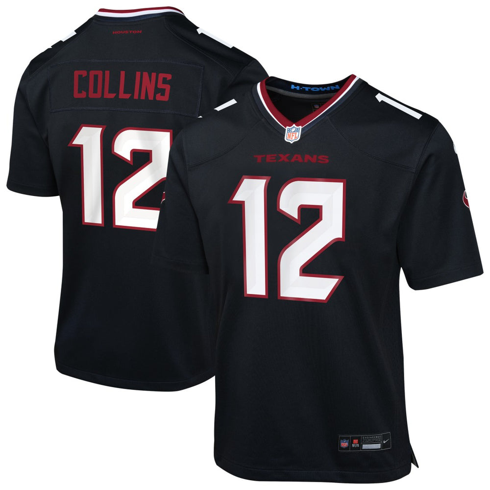 Nico Collins Houston Texans Youth Team Game Jersey - Navy