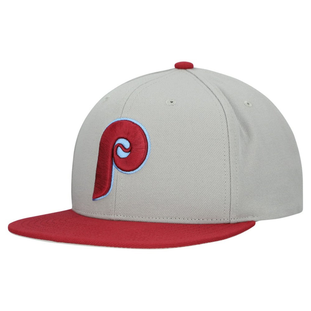 Philadelphia Phillies Cooperstown Collection Basic Flip Snapback Hat Gray | Mitchell & Ness