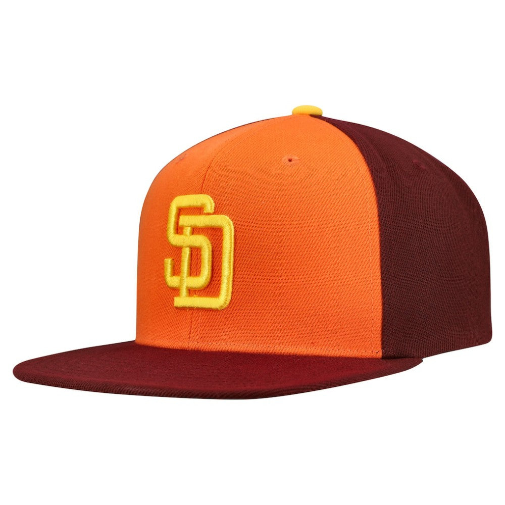 San Diego Padres Cooperstown Collection Basic Flip Snapback Hat Orange/Brown | Mitchell & Ness