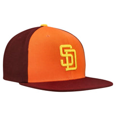 San Diego Padres Cooperstown Collection Basic Flip Snapback Hat Orange/Brown | Mitchell & Ness