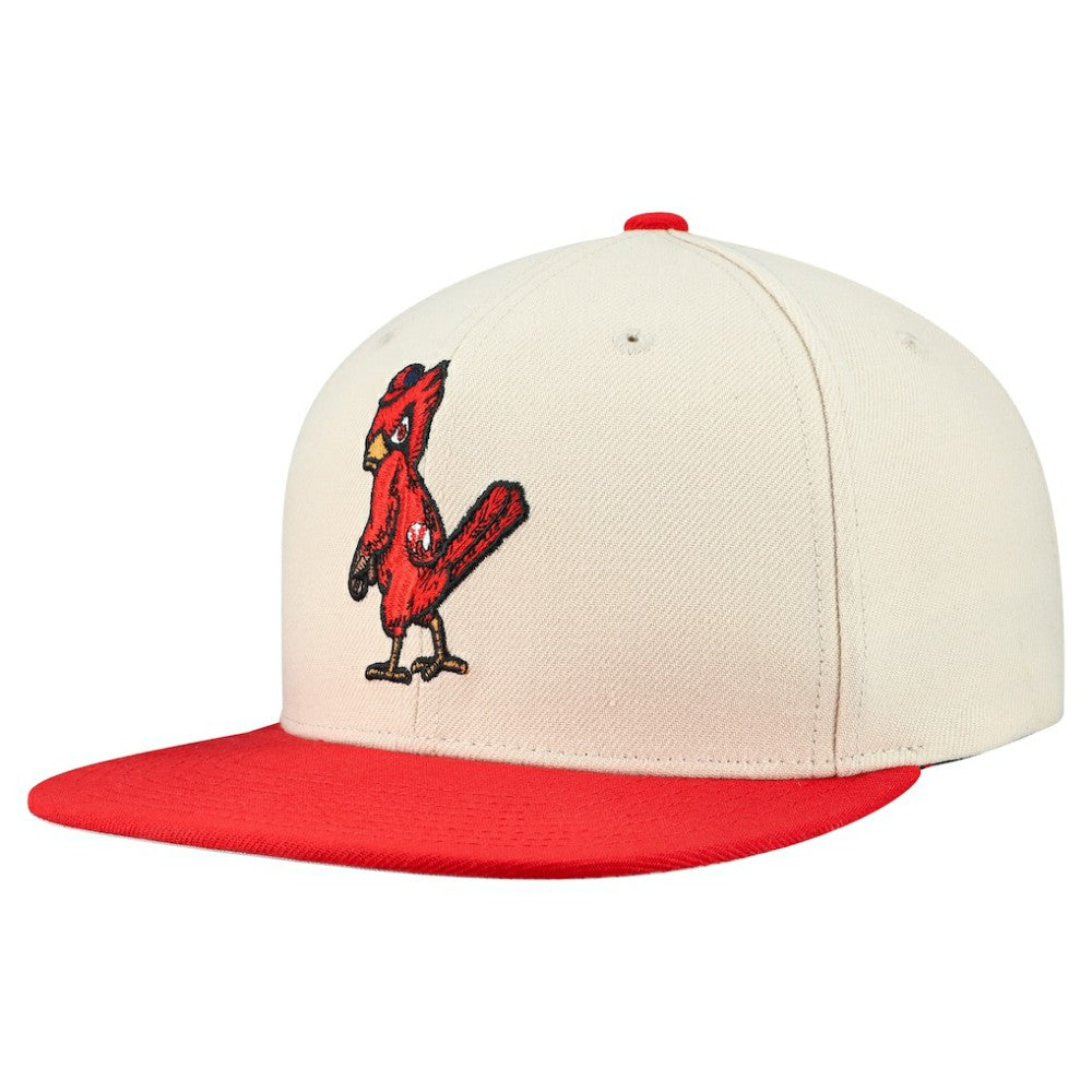 St. Louis Cardinals Cooperstown Collection Basic Flip Snapback Hat Cream | Mitchell & Ness