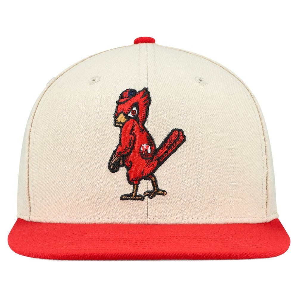 St. Louis Cardinals Cooperstown Collection Basic Flip Snapback Hat Cream | Mitchell & Ness