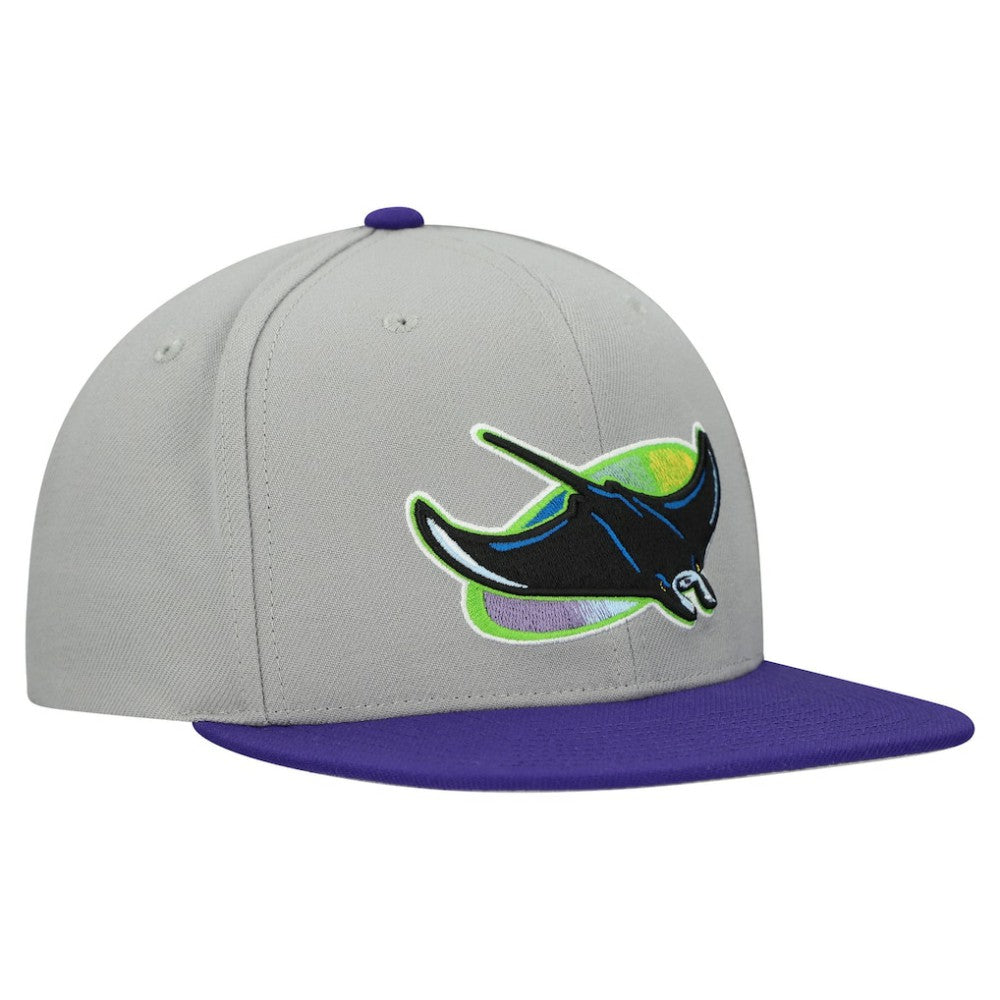 Tampa Bay Rays Cooperstown Collection Basic Flip Snapback Hat Gray | Mitchell & Ness