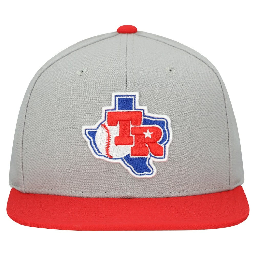 Texas Rangers Cooperstown Collection Basic Flip Snapback Hat Gray | Mitchell & Ness