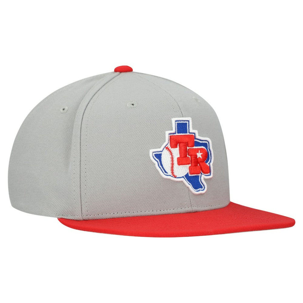 Texas Rangers Cooperstown Collection Basic Flip Snapback Hat Gray | Mitchell & Ness