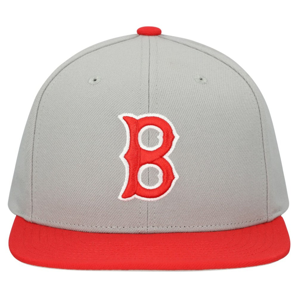 Boston Red Sox Cooperstown Collection Basic Flip Snapback Hat Gray | Mitchell & Ness