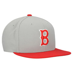 Boston Red Sox Cooperstown Collection Basic Flip Snapback Hat Gray | Mitchell & Ness