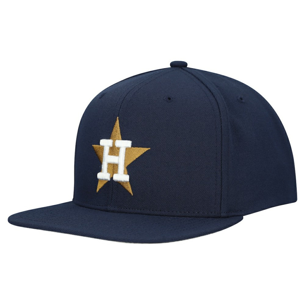 Houston Astros Cooperstown Collection Basic Flip Snapback Hat Navy | Mitchell & Ness