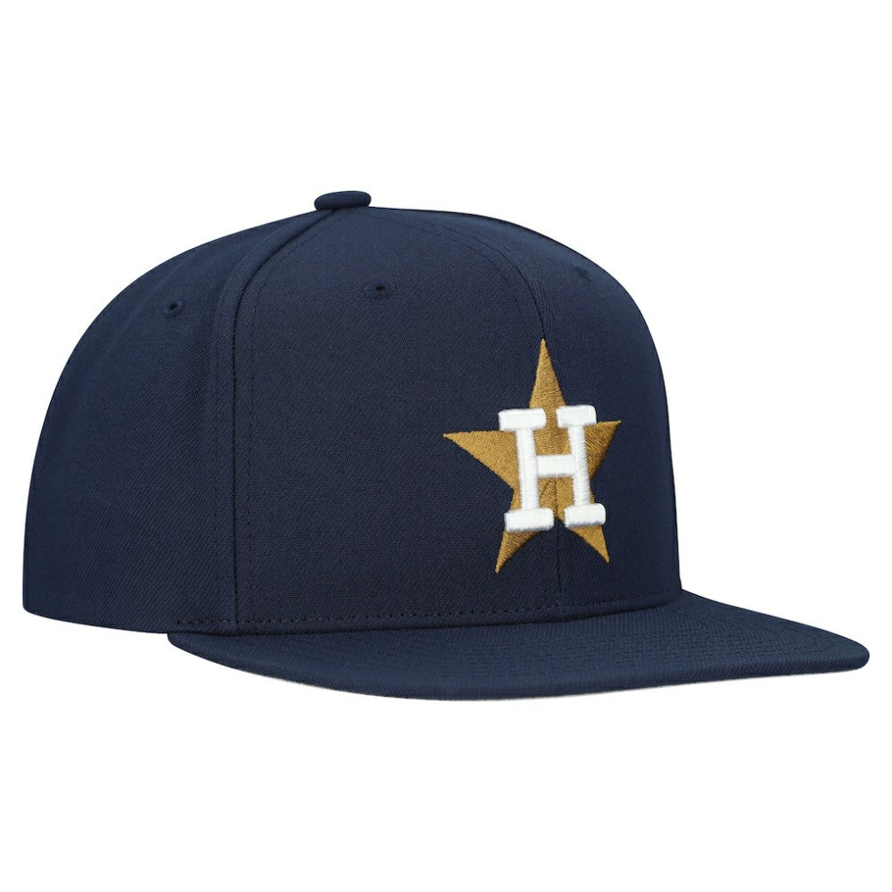 Houston Astros Cooperstown Collection Basic Flip Snapback Hat Navy | Mitchell & Ness