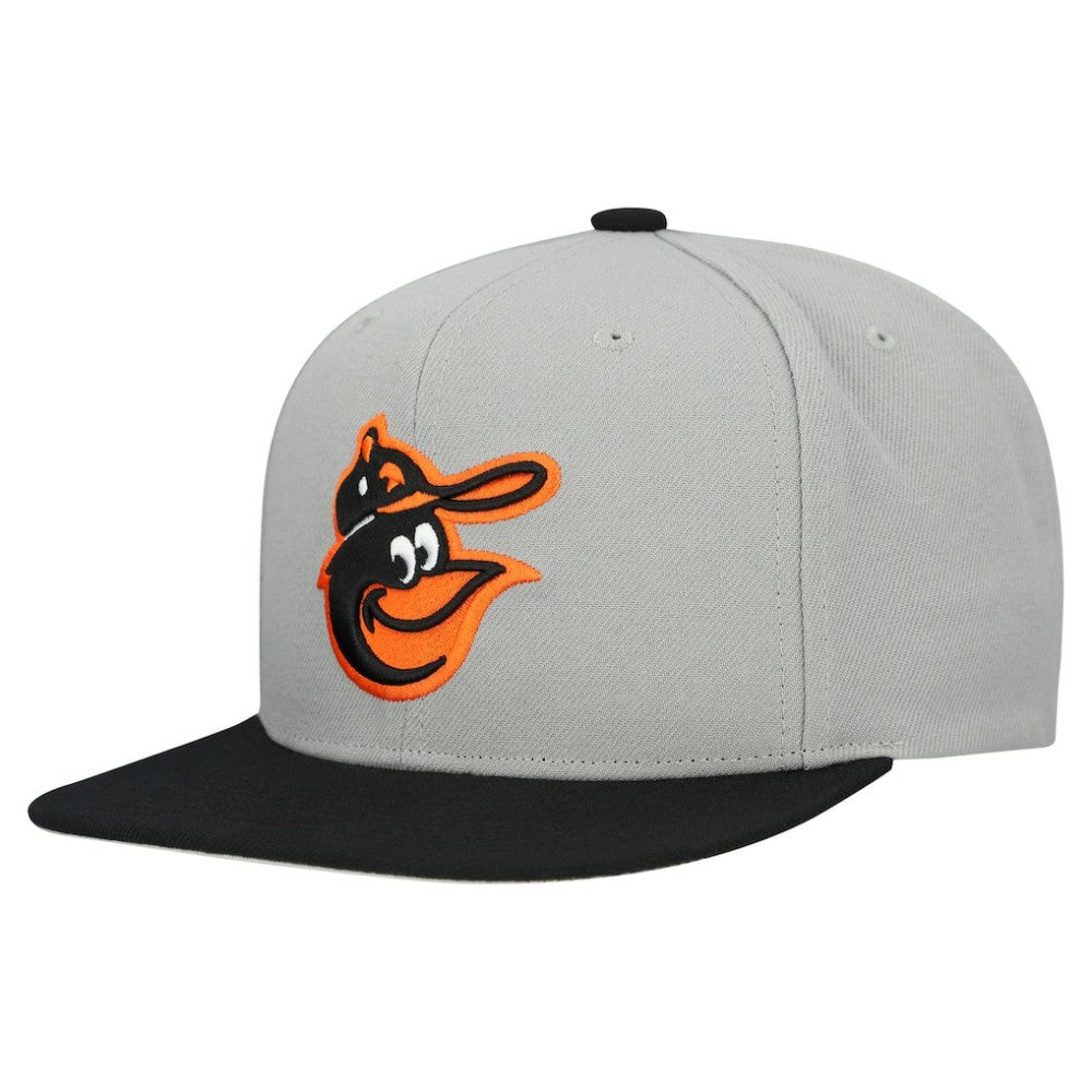 Baltimore Orioles Cooperstown Collection Basic Flip Snapback Hat Gray | Mitchell & Ness