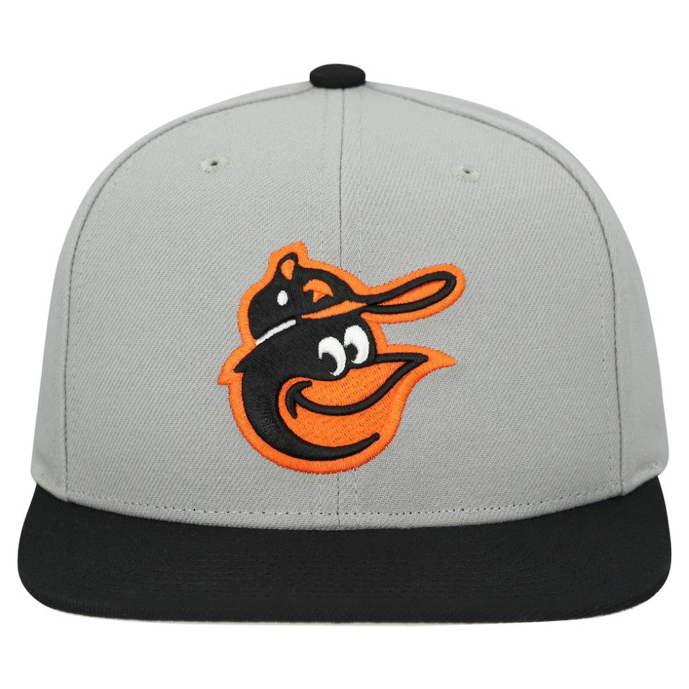 Baltimore Orioles Cooperstown Collection Basic Flip Snapback Hat Gray | Mitchell & Ness