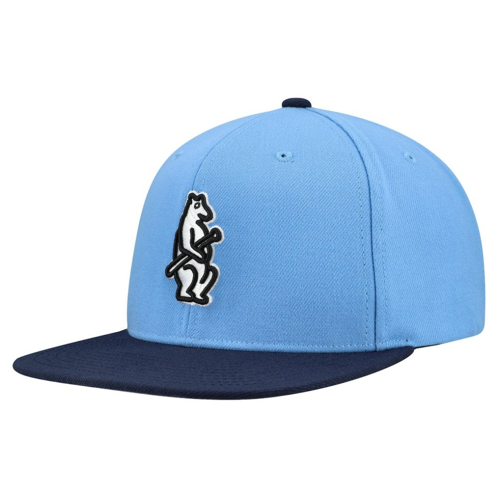 Chicago Cubs Cooperstown Collection Basic Flip Snapback Hat Light Blue | Mitchell & Ness