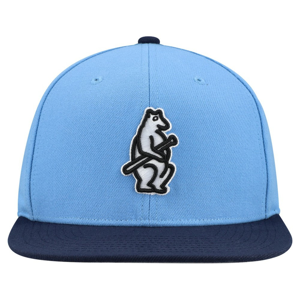 Chicago Cubs Cooperstown Collection Basic Flip Snapback Hat Light Blue | Mitchell & Ness