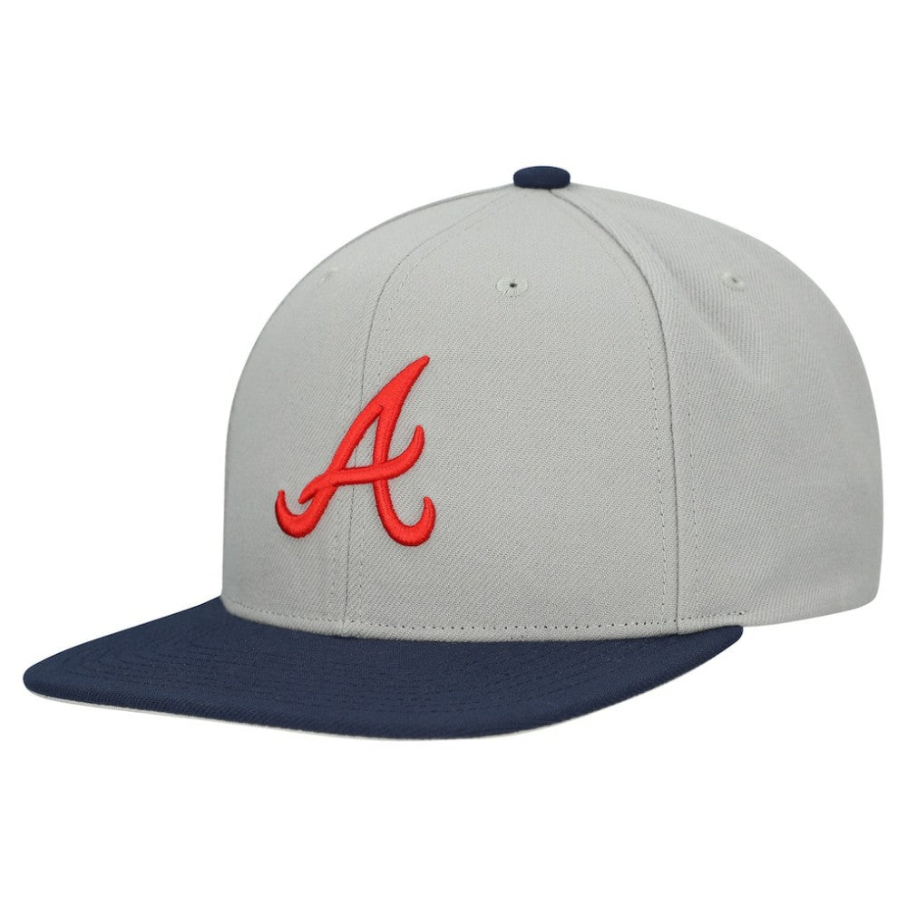Atlanta Braves Basic Flip Snapback Hat Gray | Mitchell & Ness