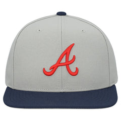Atlanta Braves Basic Flip Snapback Hat Gray | Mitchell & Ness