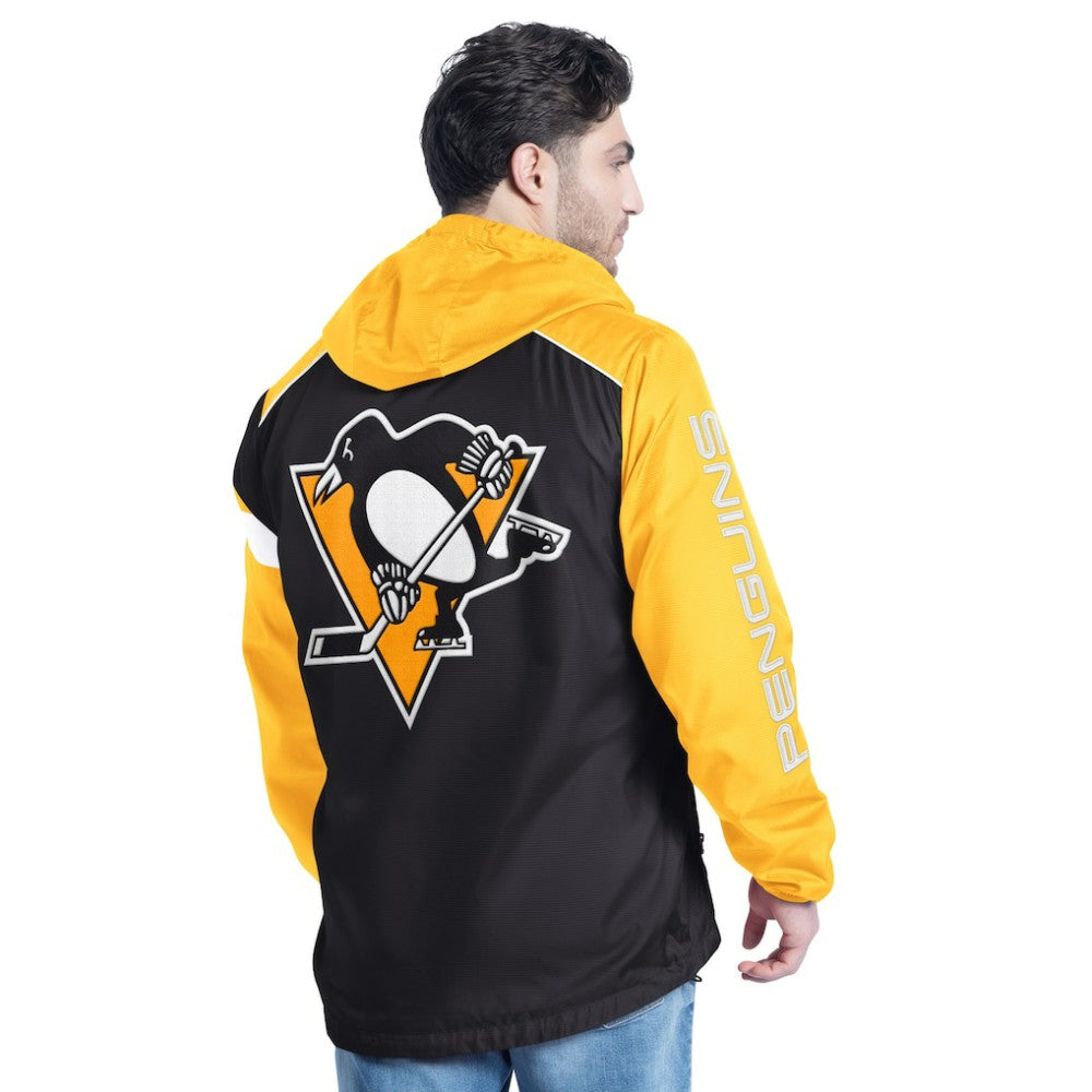 Pittsburgh Penguins G-III Sports by Carl Banks Lateral Half-Zip Hoodie Jacket Black/Gold