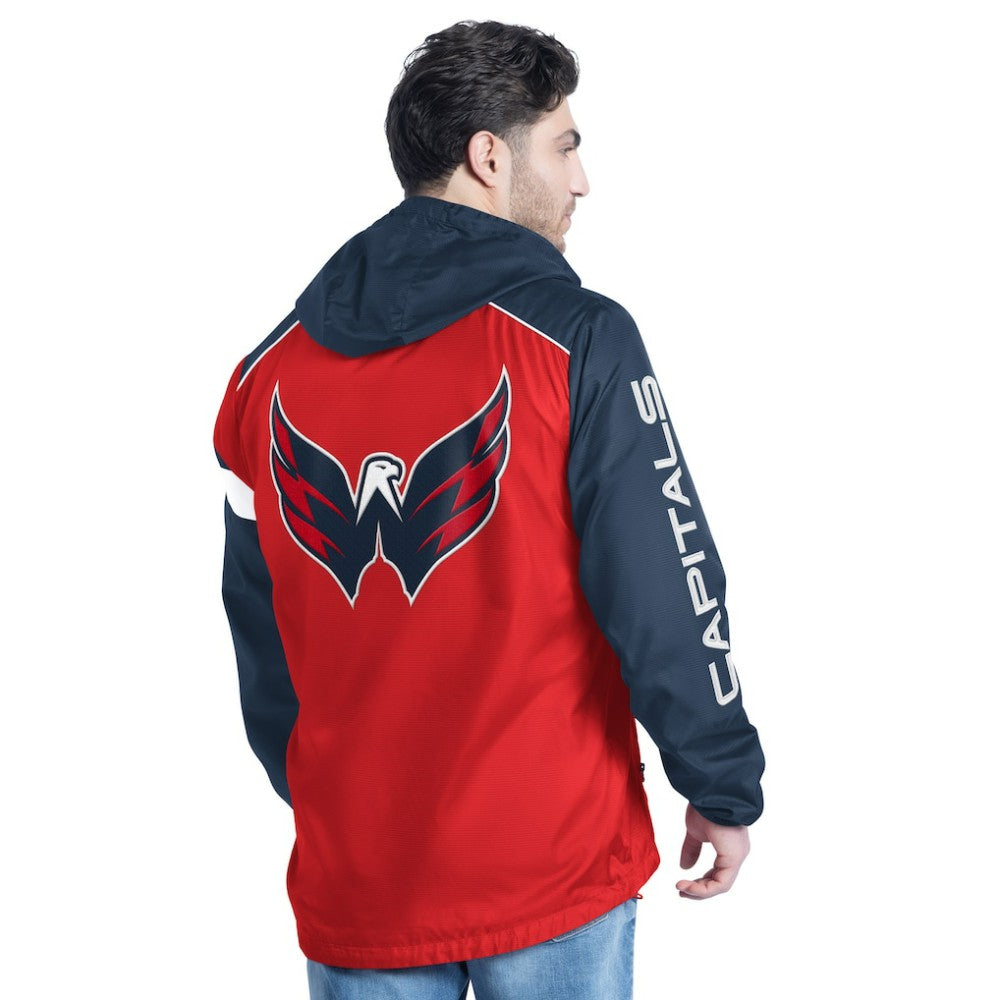 Washington Capitals G-III Sports by Carl Banks Lateral Half-Zip Hoodie Jacket Red/Navy