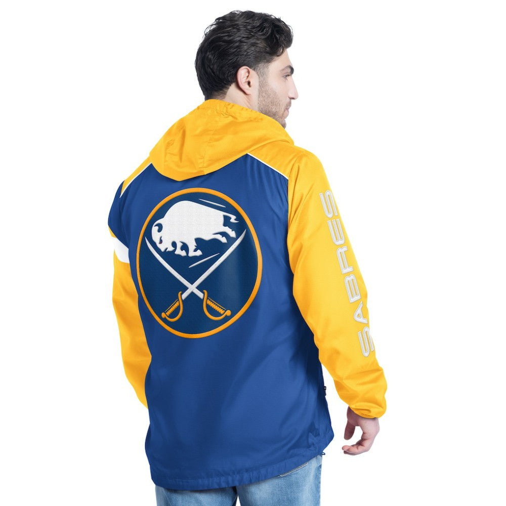 Buffalo Sabres G-III Sports by Carl Banks Lateral Half-Zip Hoodie Jacket Royal/Gold