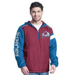 Colorado Avalanche G-III Sports by Carl Banks Lateral Half-Zip Hoodie Jacket Burgundy/Navy