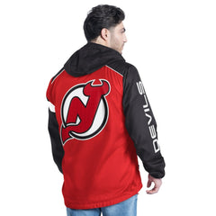 New Jersey Devils G-III Sports by Carl Banks Lateral Half-Zip Hoodie Jacket Red/Black