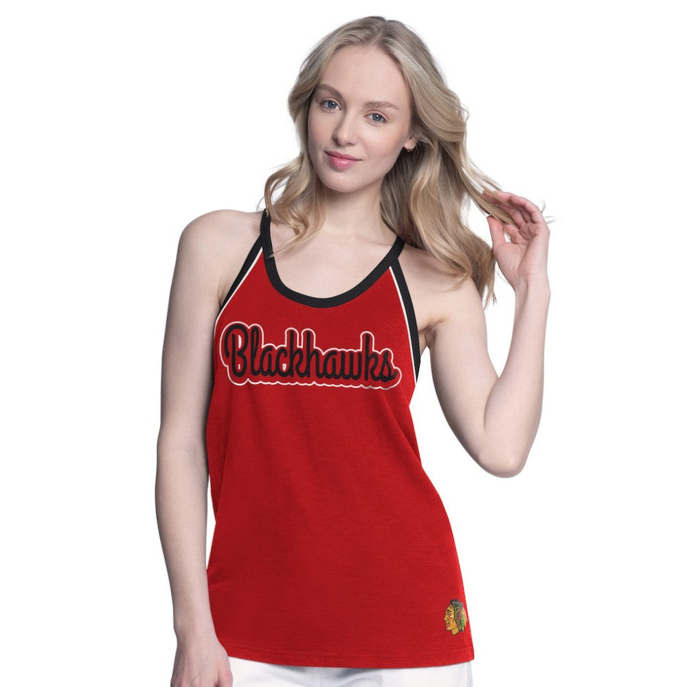 Chicago Blackhawks G-III 4Her by Carl Banks Women's Curveball Racerback Scoop Neck Slub Tank Top Red