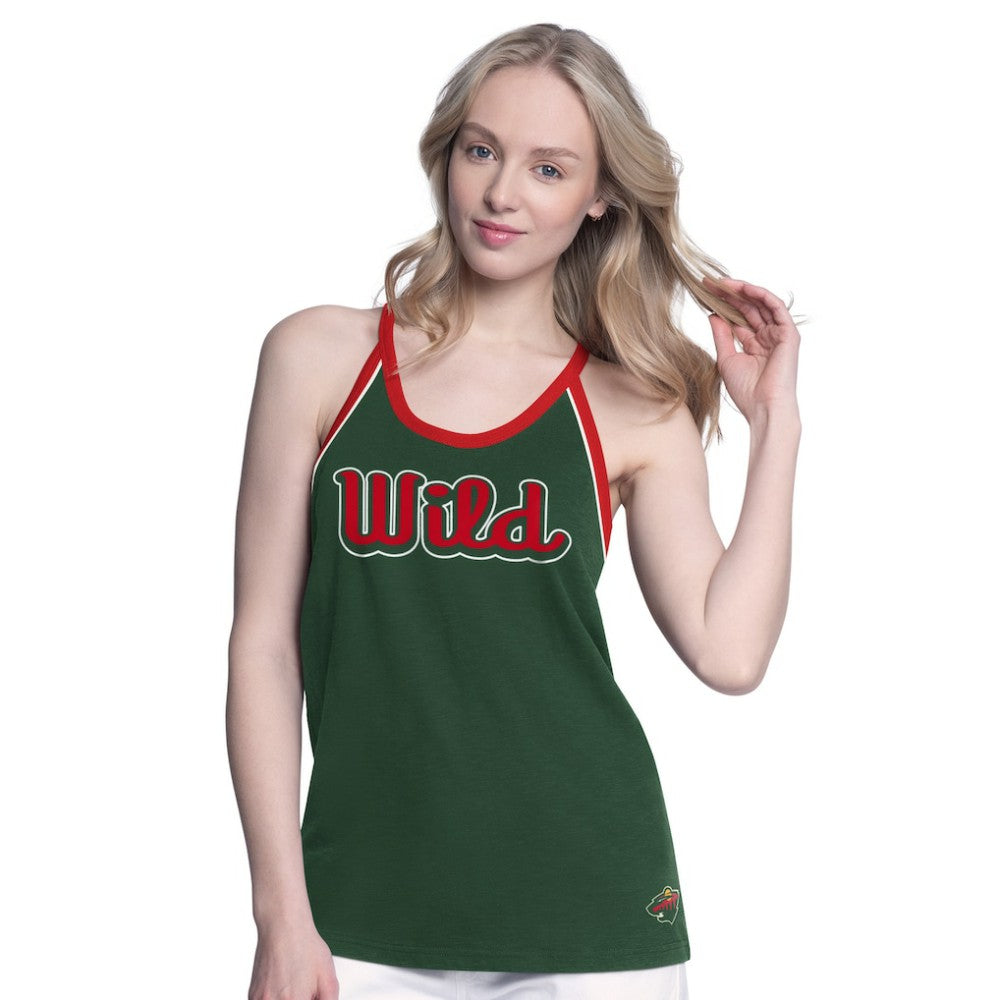 Minnesota Wild G-III 4Her by Carl Banks Women's Curveball Racerback Scoop Neck Slub Tank Top Green