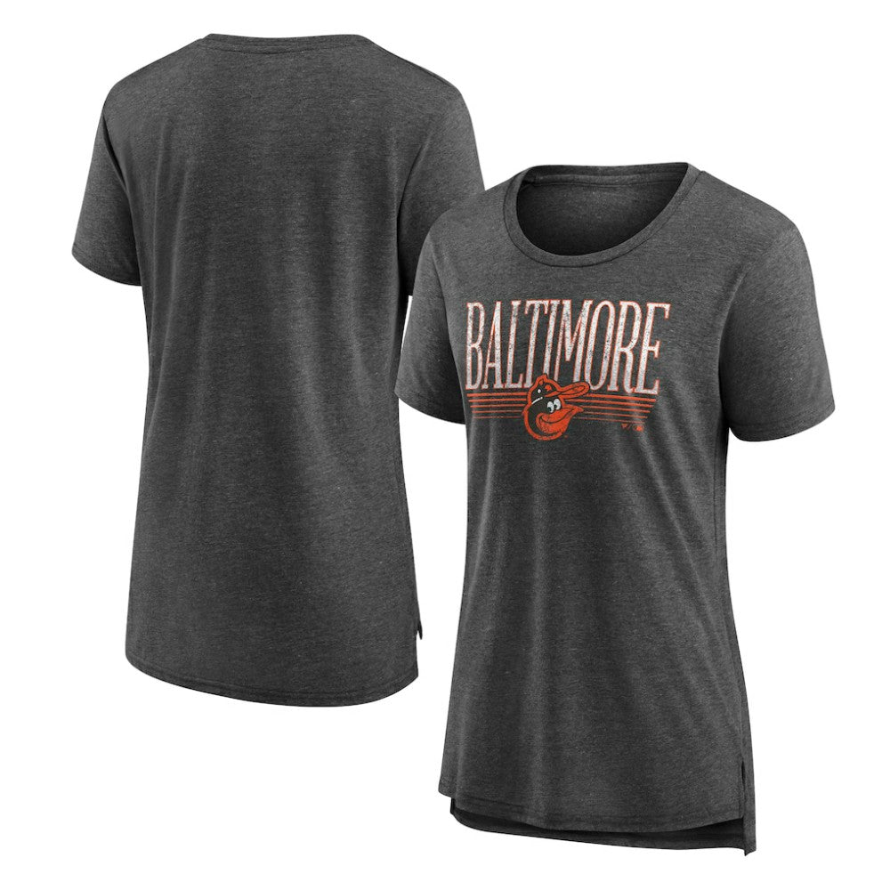 Baltimore Orioles Women's Toppler Tri-Blend T-Shirt Gray