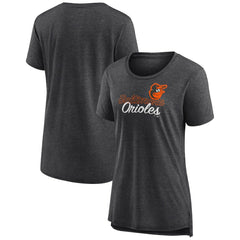 Baltimore Orioles Women's Practice Time Tri-Blend T-Shirt Gray