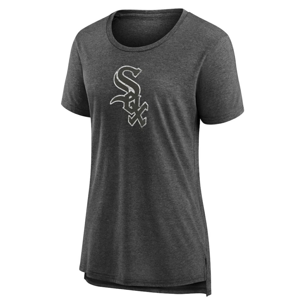 Chicago White Sox Women's Weathered Official Logo Tri-Blend T-Shirt Gray