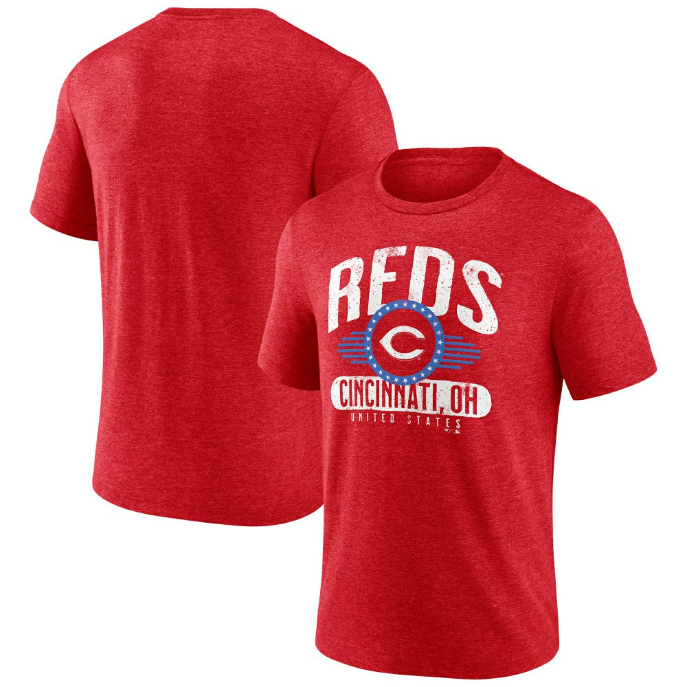 Cincinnati Reds Badge of Honor Tri-Blend T-Shirt Red