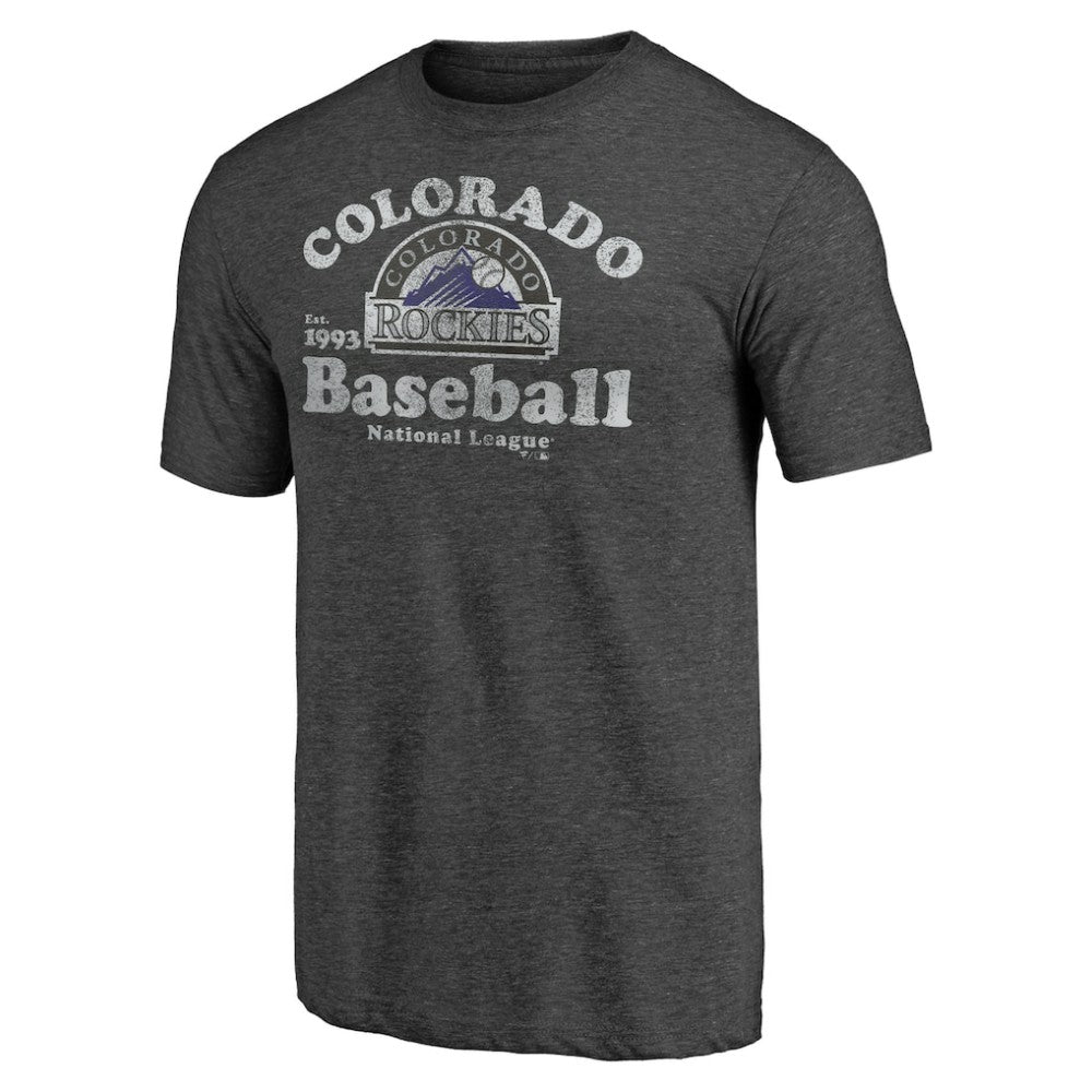 Colorado Rockies Our Game Tri-Blend T-Shirt Charcoal
