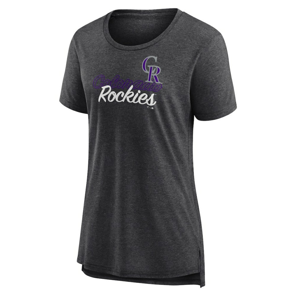 Colorado Rockies Women's Practice Time Tri-Blend T-Shirt Gray