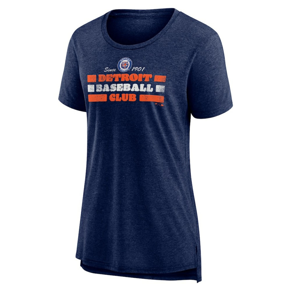 Detroit Tigers Women's Power Swing Tri-Blend T-Shirt Navy