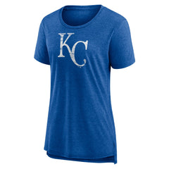 Kansas City Royals Women's Weathered Official Logo Tri-Blend T-Shirt Royal