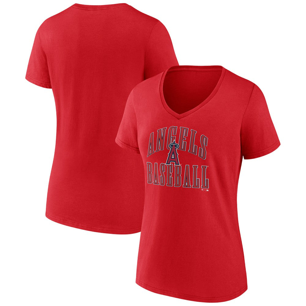 Los Angeles Angels Women's Victory Script V-Neck T-Shirt Red
