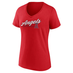Los Angeles Angels Women's One And Only V-Neck T-Shirt Red