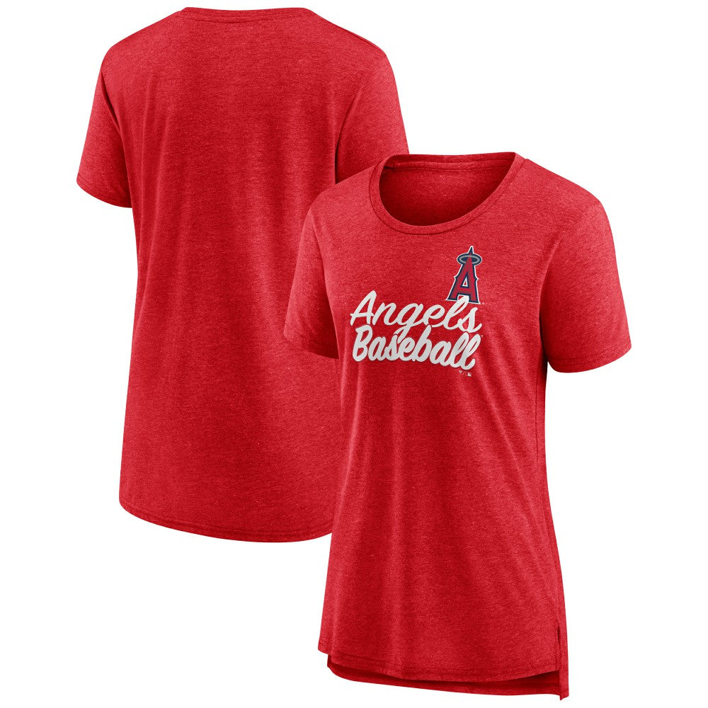 Los Angeles Angels Women's Practice Time Tri-Blend T-Shirt Red