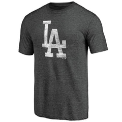 Los Angeles Dodgers Weathered Official Logo Tri-Blend T-Shirt Charcoal