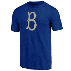 Los Angeles Dodgers Cooperstown Official Logo Tri-Blend T-Shirt Royal