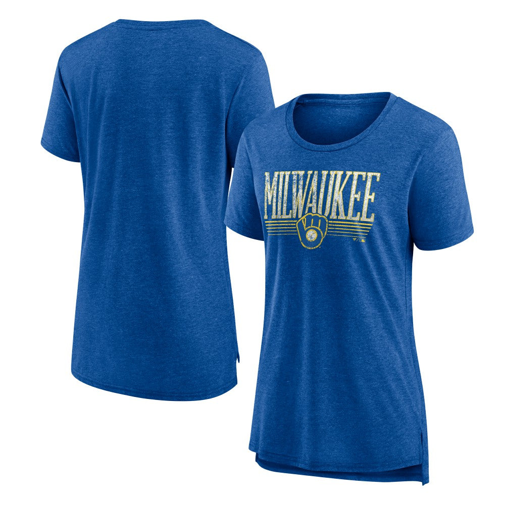 Milwaukee Brewers Women's Toppler Tri-Blend T-Shirt Royal