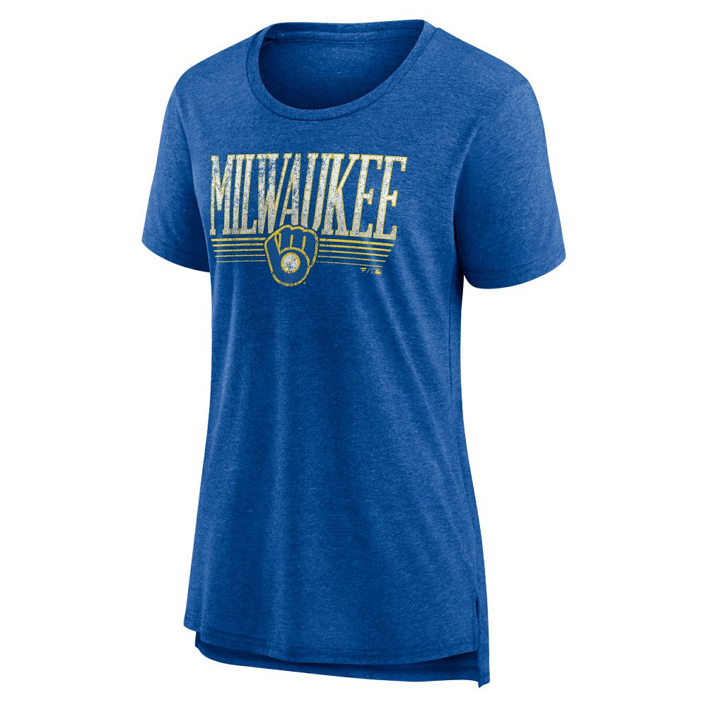 Milwaukee Brewers Women's Toppler Tri-Blend T-Shirt Royal