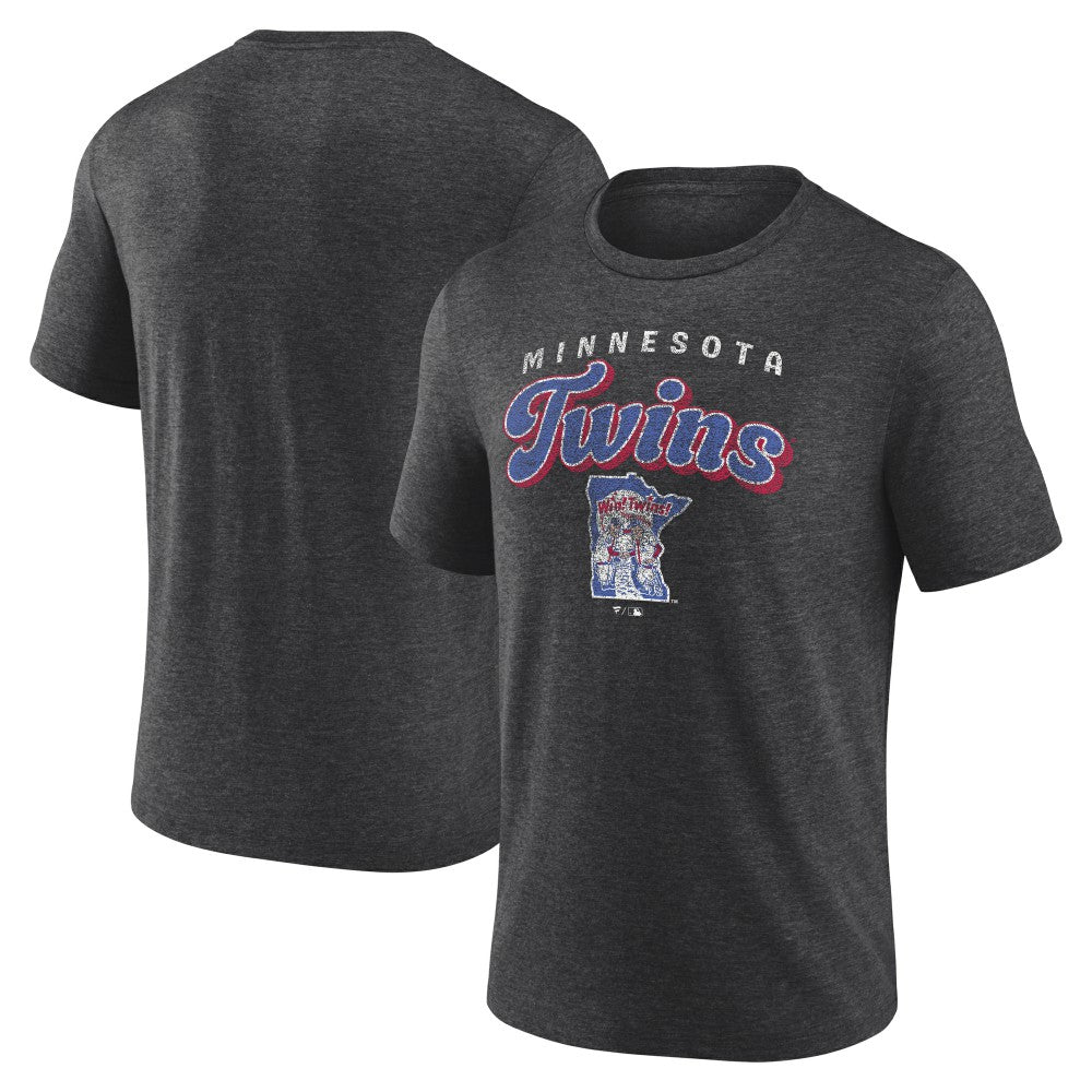 Minnesota Twins Wonderment Tri-Blend T-Shirt Charcoal