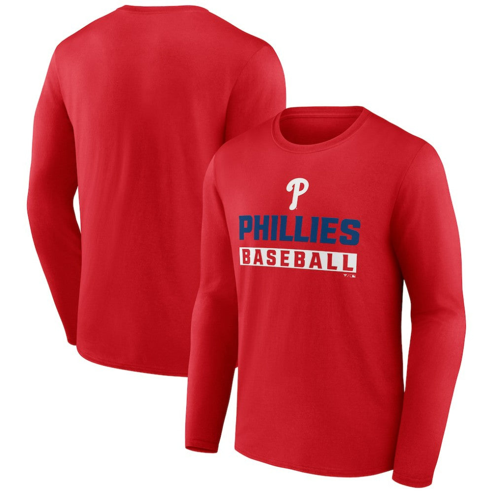 Philadelphia Phillies Let's Go Long Sleeve T-Shirt Red
